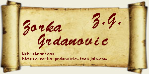 Zorka Grdanović vizit kartica